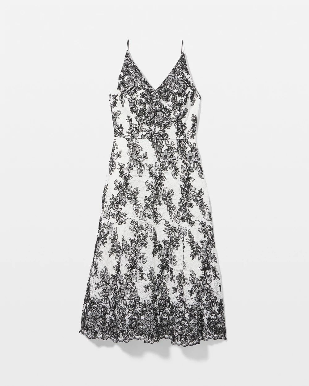 Black & White Contrast Midi Dress